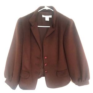 Chocolate Oscar De La Renta wool/silk jacket, sz 8